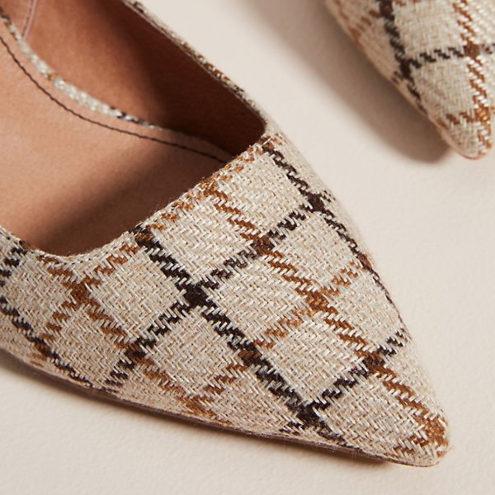 Anthropologie Mary Jane Plaid Snakeskin Slingbacks - Picture 3 of 8